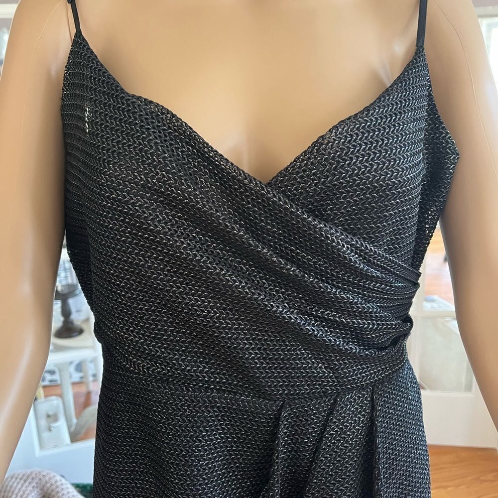 Silence & Noise Anthropologie Black Knit Party Dress sz L NWT